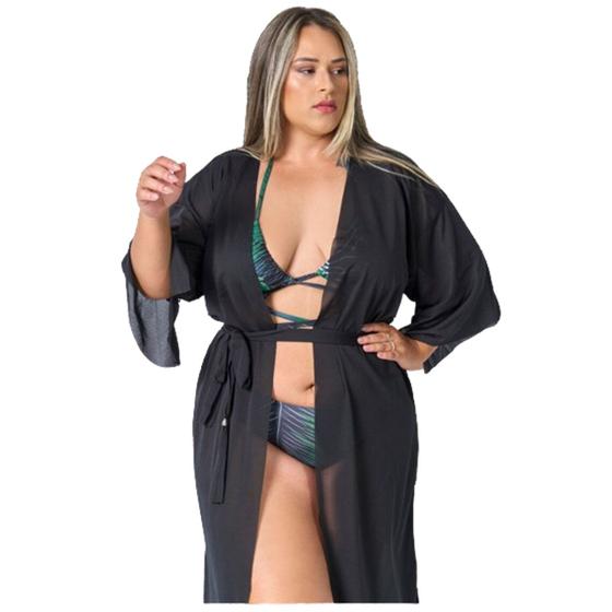 Imagem de Saída de Praia Plus Size Longa Moda Plus Size