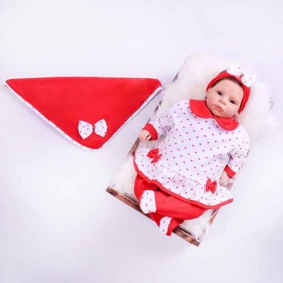 Imagem de Saida Maternidade Feminina Para Bebe menina corações vermelho