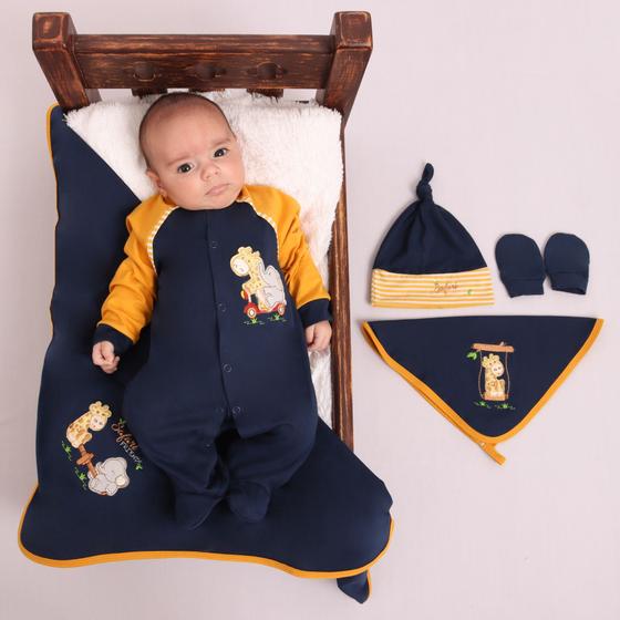 Imagem de Saida maternidade roupa de bebe menino azul