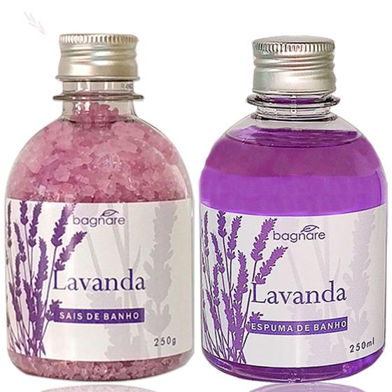 Sais De Banho e Espuma para Banheira Hidro Relaxante Lavanda - Bagnare Cosméticos