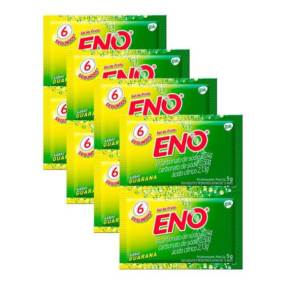 Imagem de Sal de Fruta Eno Sabor Guaraná com 2 Envelopes de 5g cada  Kit com quatro unidades