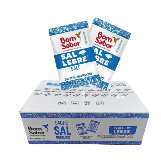 Imagem de Sal Em Sachê Caixa Com 2000u Kit 2