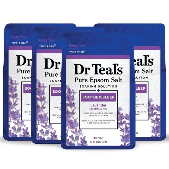 Imagem de Sal Epsom Dr. Teal's Soothe & Sleep com lavanda 1,36 kg x4