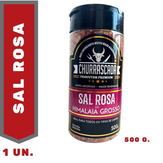 Imagem de Sal Grosso Rosa do Himalaia Premium Churrasco Tempero 500g