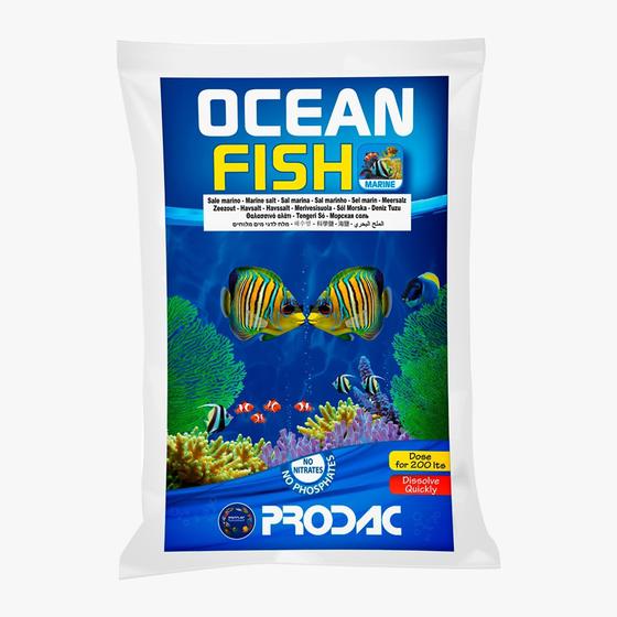 Imagem de Sal Marinho Prodac Ocean Fish - 6.6kg (faz 200 Litros)