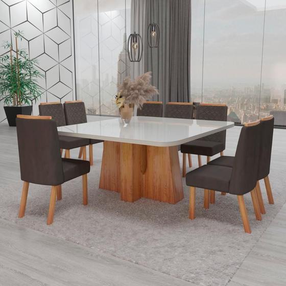 Imagem de Sala de Jantar 135x135 Magic Ame/Off Bom Pastor 8 Cadeiras