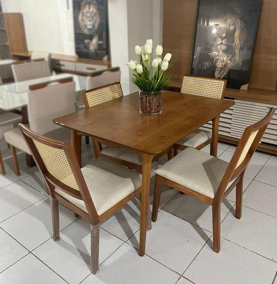 Imagem de Sala de Jantar Completa com 4 Cadeiras 1,20x0,90m - Escócia - Art Salas
