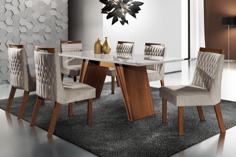 Imagem de Sala de Jantar Completa com 6 Cadeiras 1,80x0,90 - Atena - LJ Móveis