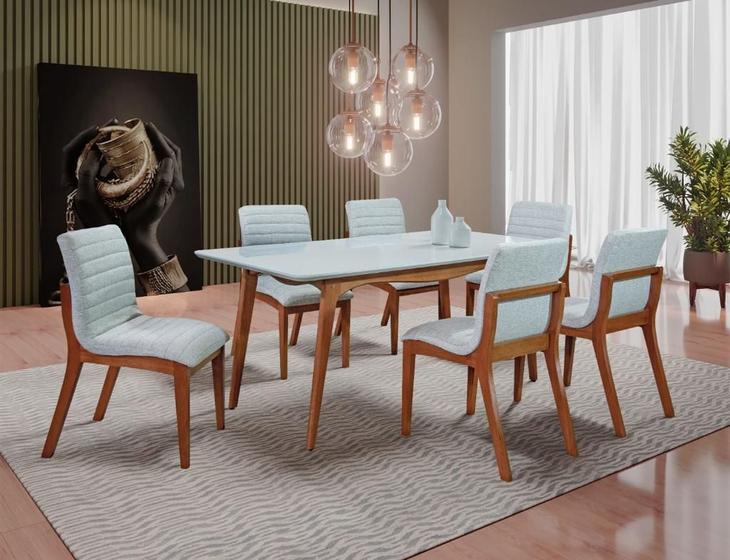 Imagem de Sala de Jantar Completa com 6 Cadeiras Madeira Maciça 1,80x0,90 metros - Petra - Art Salas