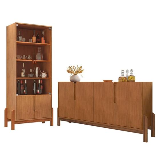 Imagem de Sala de Jantar Lizz com Cristaleira e Buffet Aparador 4 Portas - Casa D