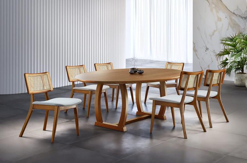 Imagem de Sala de Jantar Madeira Maciça com 6 Cadeiras 2,0x1,0m - Zara - Requinte Salas