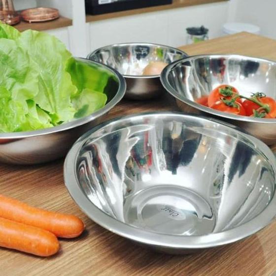 Imagem de Saladeira Bacia Tigela Bowl Aço Inox