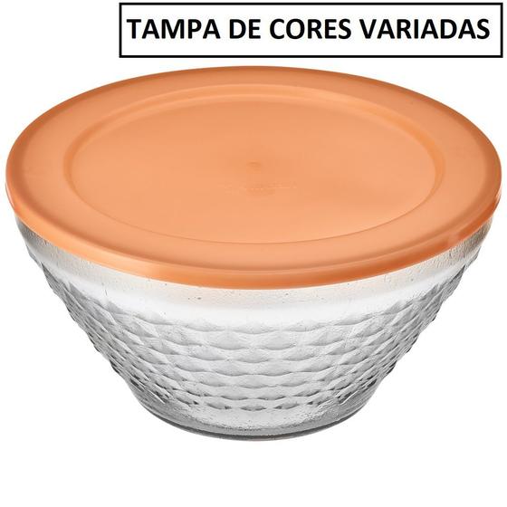 Imagem de Saladeira Bico de Jaca em Vidro com Tampa em Plástico 2L 11x20cm- Vitazza