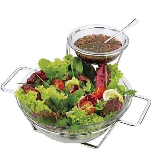 Imagem de Saladeira Com Molheira Com Suporte De Aço Inox Forma