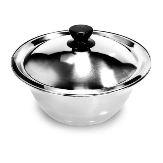 Imagem de Saladeira Com Tampa Tigela Em Aço Inox 24cm Ke Home 3108-24kh-1