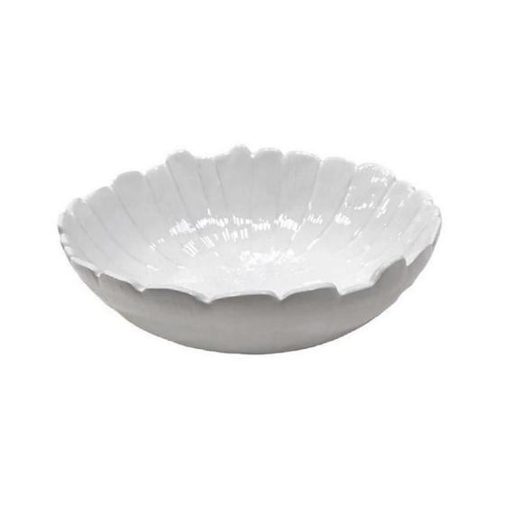 Imagem de Saladeira De Cerâmica Banana Leaf Branco 25X25X9 Cm Lyor