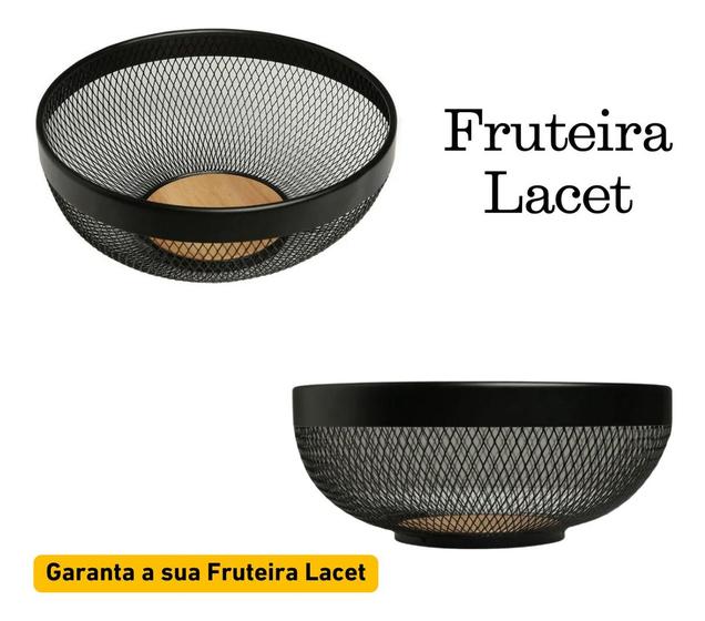 Imagem de Saladeira Fruteira Facet Gourmet Aramado Cesto Centro Mesa