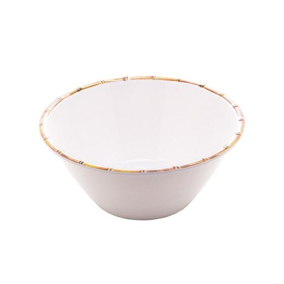 Imagem de Saladeira Melamina Plástico Bambu Branco Bon Gourmet 25x12cm