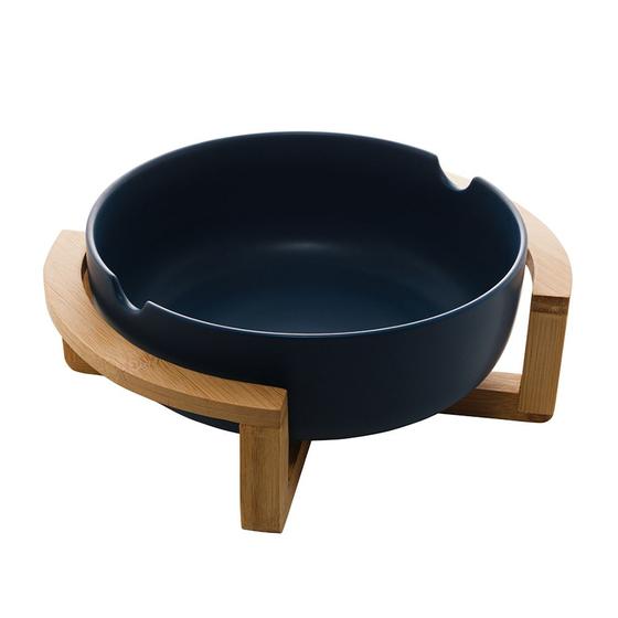 Saladeira Porcelana Matt C/ Suporte Madeira Bon Gourmet Azul é ruim? Saladeira Porcelana Matt C/ Suporte Madeira Bon Gourmet Azul é boa?