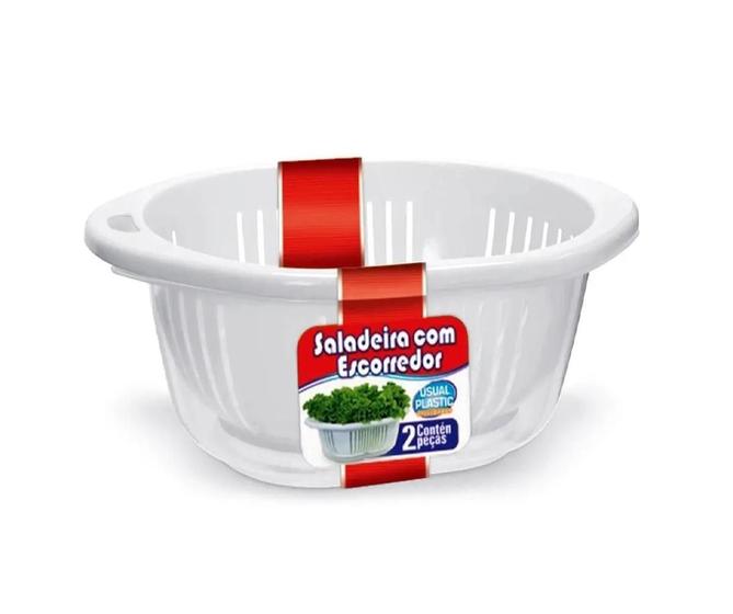 Imagem de Saladeira Prática Com Escorredor 3L Servir Saladas - Usual