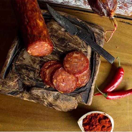 Salame tipo Chorizo Cantimpalo Pepperoni Fatiado Pirineus Caminho da