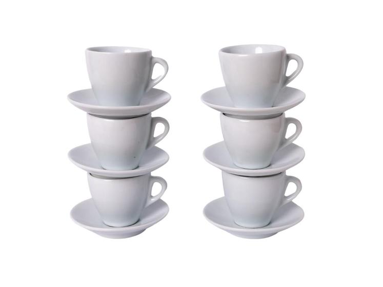 Imagem de SALDO DE FÁBRICA - Conjunto 6 Xícaras de Café com Pires 75ml em Porcelana - 2ª LINHA