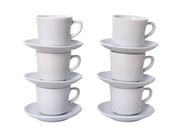 Imagem de SALDO DE FÁBRICA - Conjunto 6 Xícaras de Chá com Pires 250ml em Porcelana - 2ª LINHA