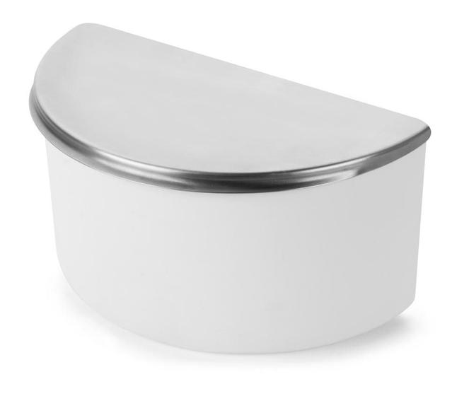 Imagem de Saleiro Branco De Mesa Cozinha Grande 1 Kg Tampa Aço Inox Pop Porta Sal Casa Organizador Mesa Servir Temperos Alto Padrão