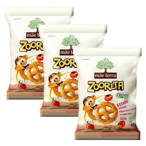 Salgadinho Mãe Terra Zooreta Integral Orgânico Sabor Pizza 45g Kit com ...