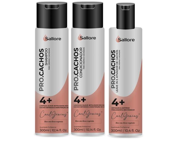 Imagem de Sallore Pro.Cachos Curl Genius Shampoo e Condicionador e Ativador de Cachos