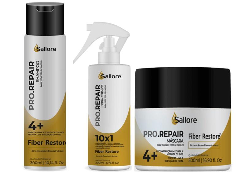 Imagem de Sallore Pro.Repair Fiber Restore Shampoo e Máscara e Spray Finalizador