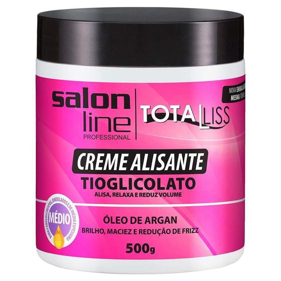 Salon Line Creme Alisante Argan Medio - 500G - Alisamento de Cabelo ...