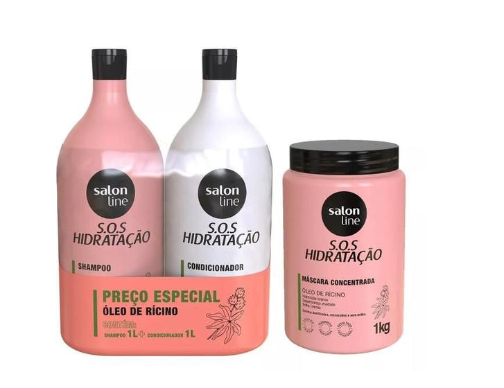 Imagem de Salon Line S.o.s Hidratação Óleo  Rícino Sh+cond1l+másc 1kg