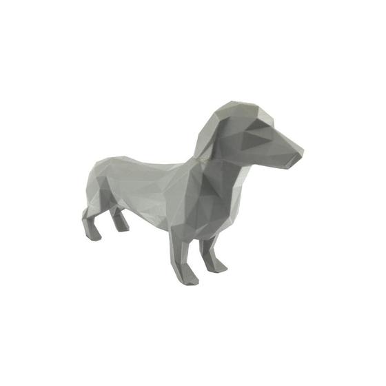 Imagem de Salsicha Cachorro Geométrico Decoração 3D 10 Cm - Cinza