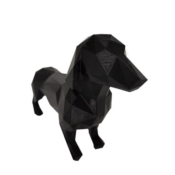 Imagem de Salsicha Dachshund 21Cm Cachorro 3D Objeto Decorativo Preto