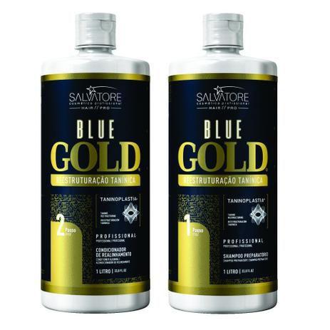 Imagem de Salvatore Escova Blue Gold 2x1 Litro e Shampoo