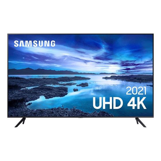 Imagem de Samsung Smart TV 60" UHD 4K 60AU7700, Processador Crystal 4K, Tela sem limites, Visual Livre de Cabos, Alexa built in, Controle, Bivolt Cinza Titan
