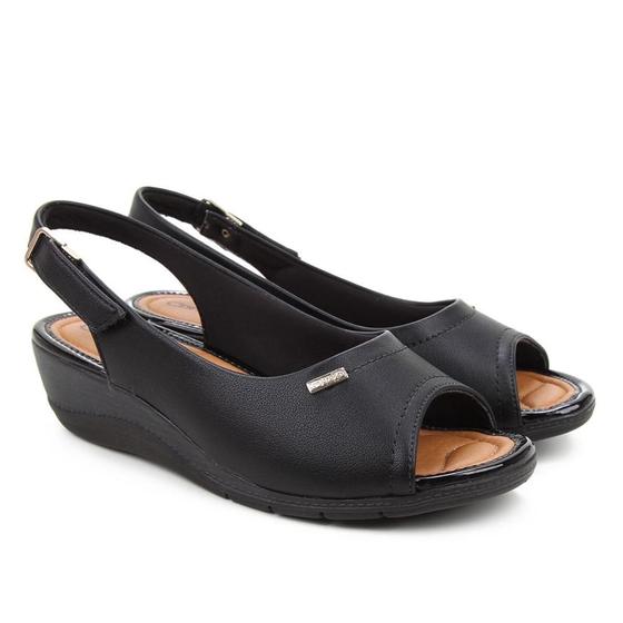 Sandália Anabela Comfortflex Lisa Feminina Menor preço em Sandália Anabela Comfortflex Lisa Feminina