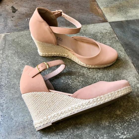 Wedge Sandlia Anabela Sandalias Loja Marisa Sandália Anabela Creme