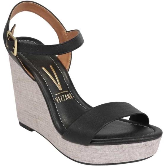 Imagem de Sandália Anabela Plataforma Tendência Moda Verão 6283.2000 Vizzano Preto