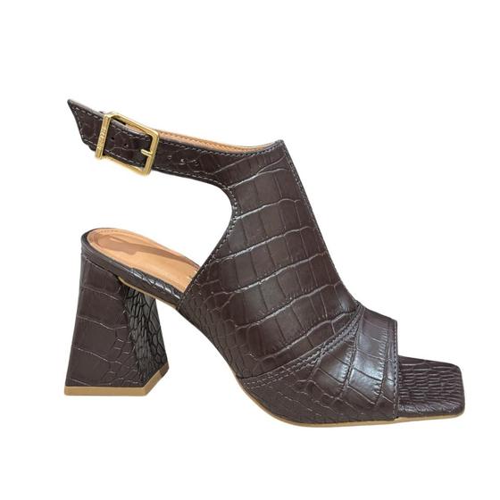Imagem de Sandália Ankle Boot Fem Vizzano Salto Bloco Fechada Fivela