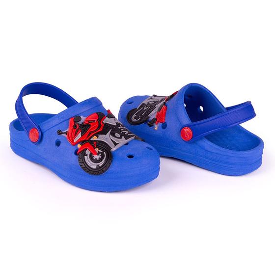 Imagem de Sandália Babuche Premium Kids Menino Moto Veloz Royal Mar&Cor