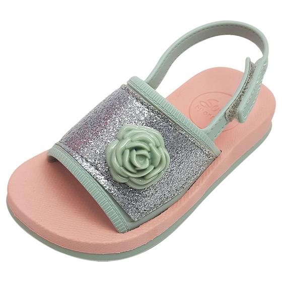 Imagem de Sandália Baby Sense IV - Verde e Laranja com Glitter