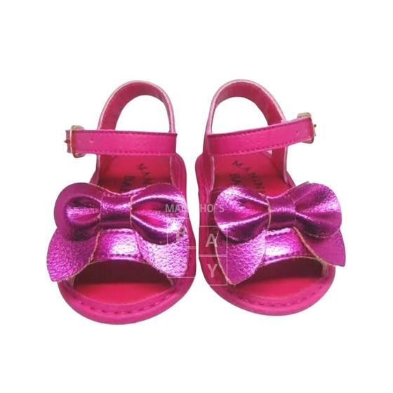 Imagem de Sandalia Bebe Infantil Menina Laço Pink Manozinhos Baby Ref.S071