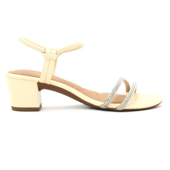 Sandalia Beira Rio Salto Grosso Brilho Elastico Feminino