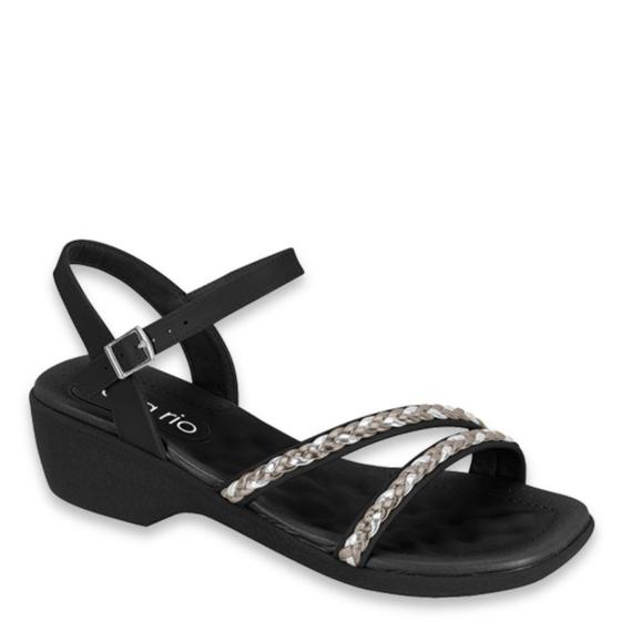 Sandália Beira Rio Conforto Salto Baixo Tiras FemininaCasual