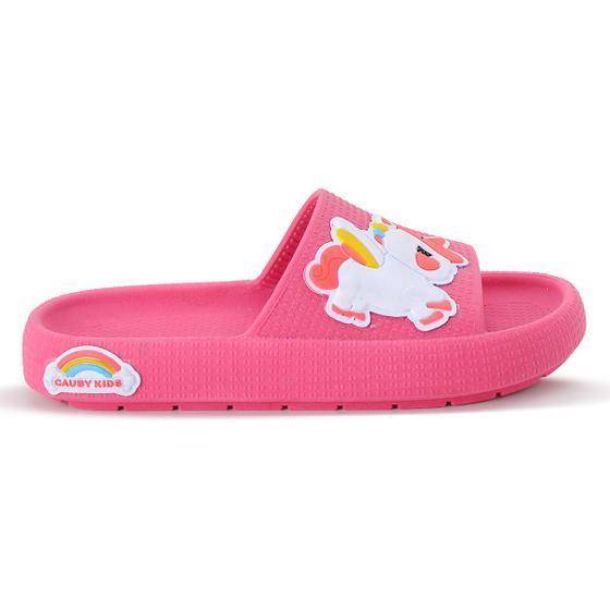 Imagem de Sandália Chinelo Infantil Unicornio Slide Nuvem Menina Leve