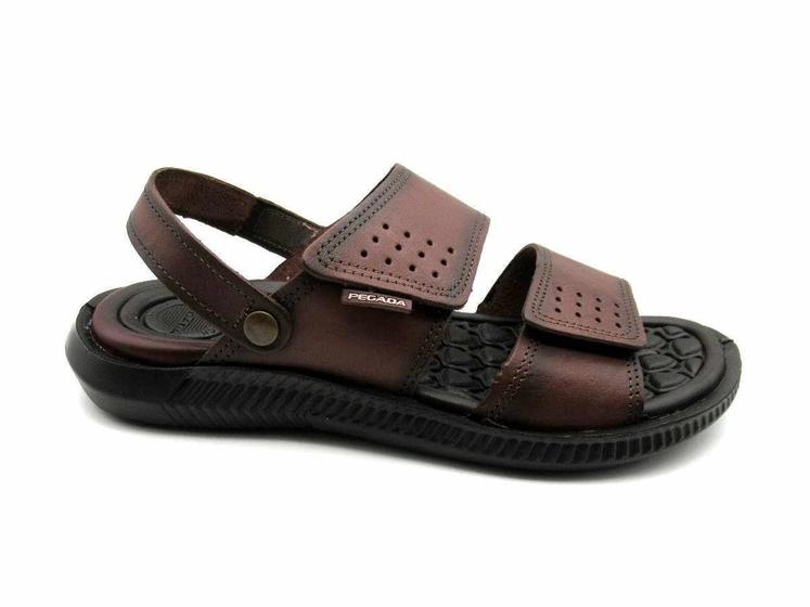 Imagem de Sandália/Chinelo Masculino de Couro Pegada 133154 Ajustável