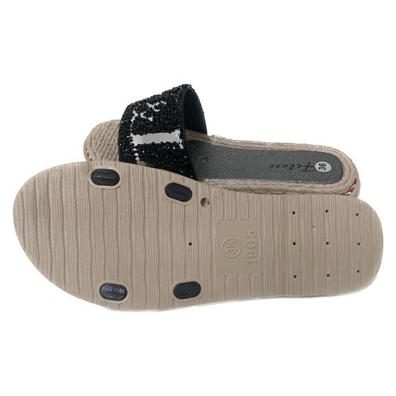 Imagem de Sandália Chinelo Slide Feminina Casual MLC Preto