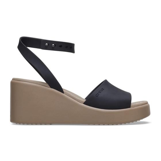 Imagem de Sandália crocs brooklyn ankle strap wedge black/mushroom